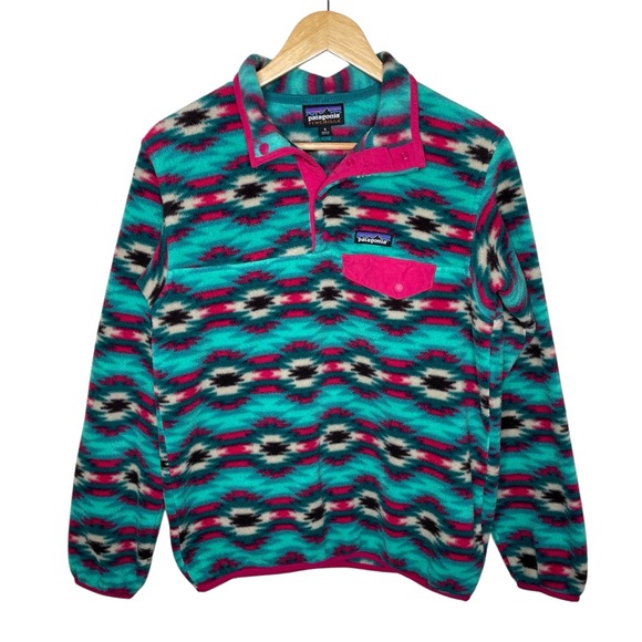 Patagonia Aztec Boho Synchilla Fleece Snap T Pullover Small - Picture 6 of 15